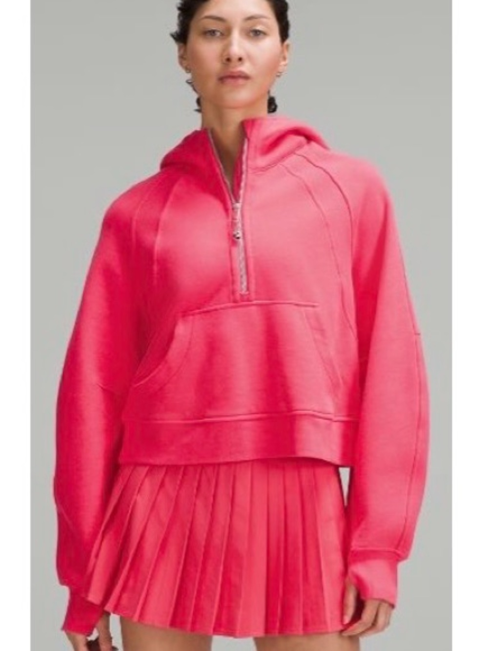 lululemon athletica Vibrant Coral-Pink Half Zip Hoodie